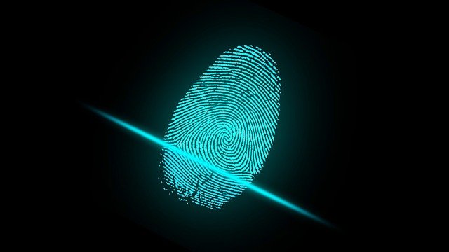 a digital fingerprint being scanned